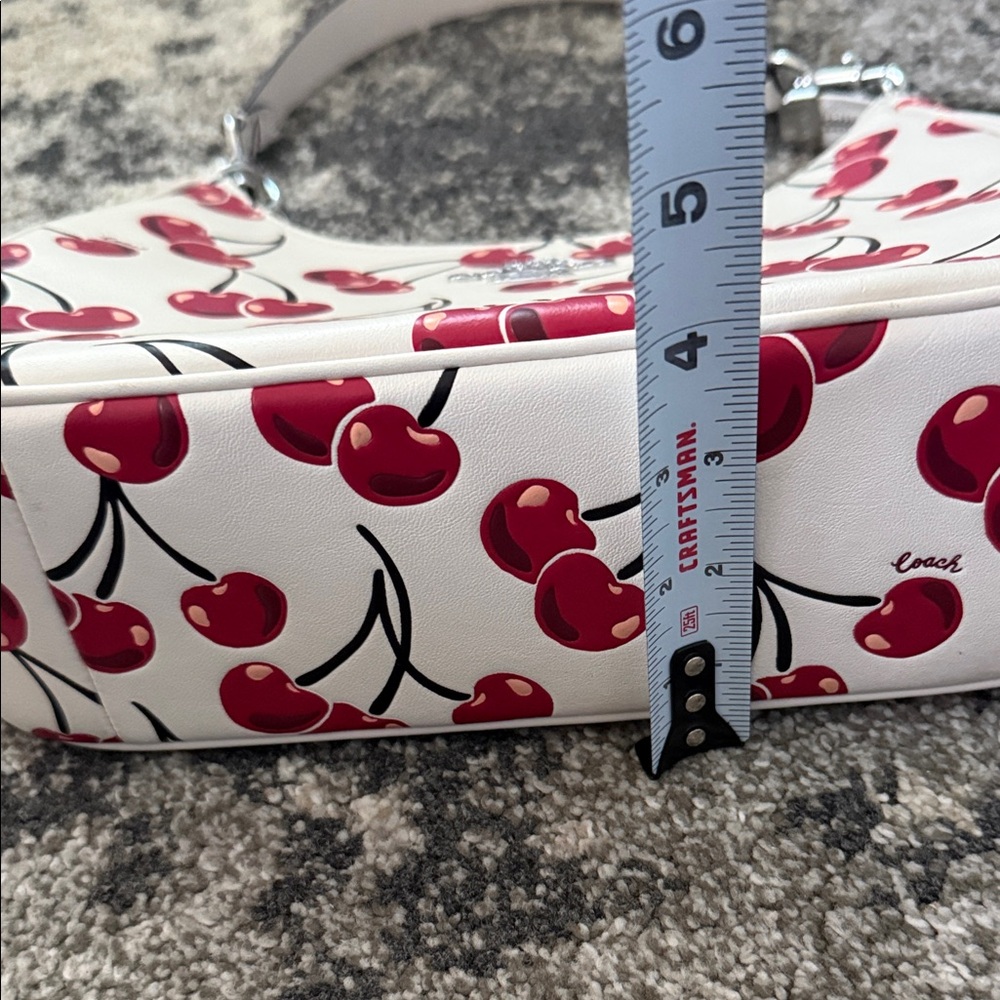Coach Cherry Print Shoulder Bag in White and Red - Picture 4 of 6